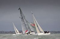 Day 2 of the IRC Nationals. Premier Flair's Spi didn't survive the gusty conditions. Photo: RORC/Paul Wyeth pwpictures.com