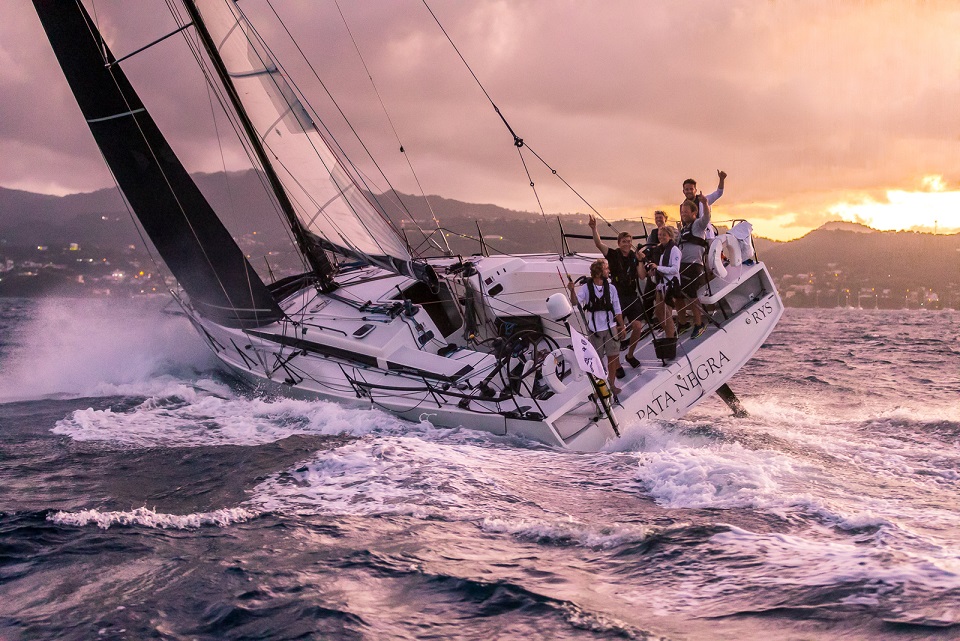 All smiles in Grenada - Andy Lis and the young crew racing on Giles Redpath's Lombard 46 Pata Negra completed the RORC Transatlantic Race in an elapsed time of 15 days 22 hrs 58 mins 13 secs © RORC/Arthur Daniel All smiles in Grenada - Andy Lis and the young crew racing on Giles Redpath's Lombard 46 Pata Negra completed the RORC Transatlantic Race in an elapsed time of 15 days 22 hrs 58 mins 13 secs © RORC/Arthur Daniel