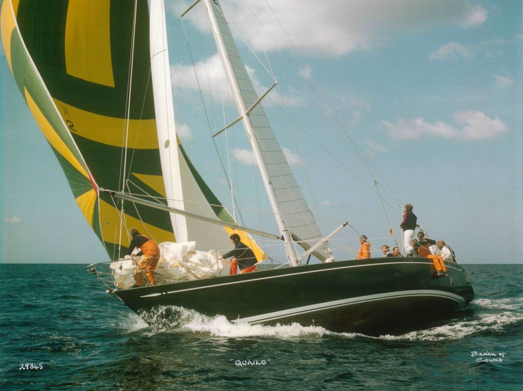 Janet Grosvenor (on the foredeck) qualified for RORC membership in 1978 on board Don Parr's yacht Quailo  © Beken of Cowes