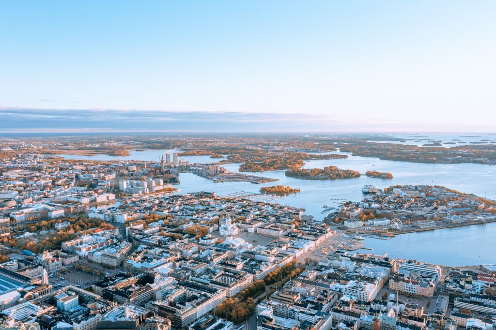 Aerial view of Helsinki: The strategic 630nm course strategic will include land influences in the Gulf of Finland and around Gotland © Helsinki Marketing