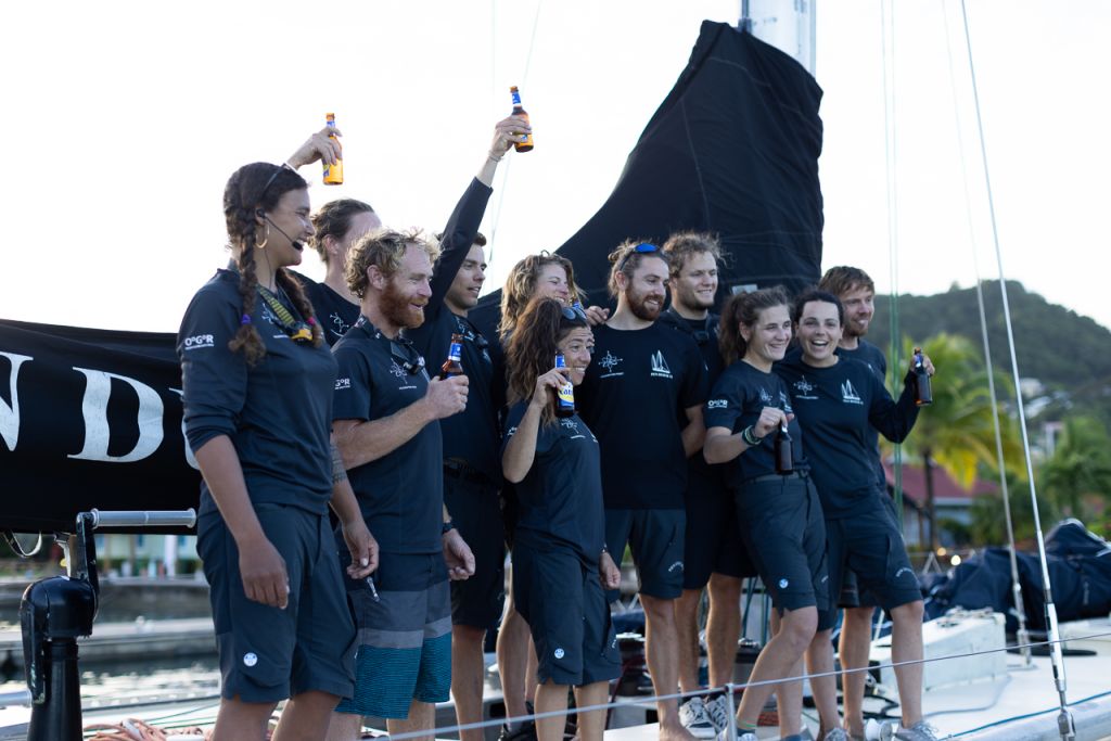 Enjoying a cold beer on arrival © Arthur Daniel/RORC