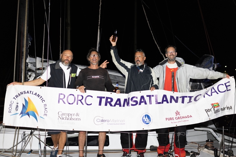 The Sabre II crew after completing the Transatlantic Race © Arthur Daniel/RORC 