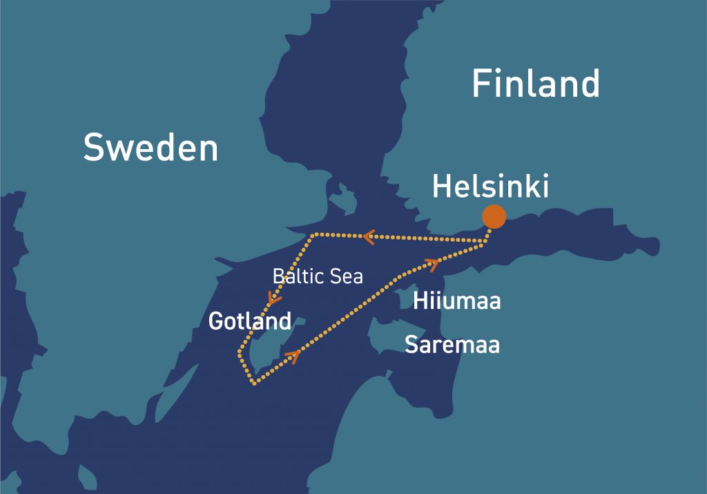The route of the new RORC Baltic Sea Race starting on 21st July 2022 © RORC