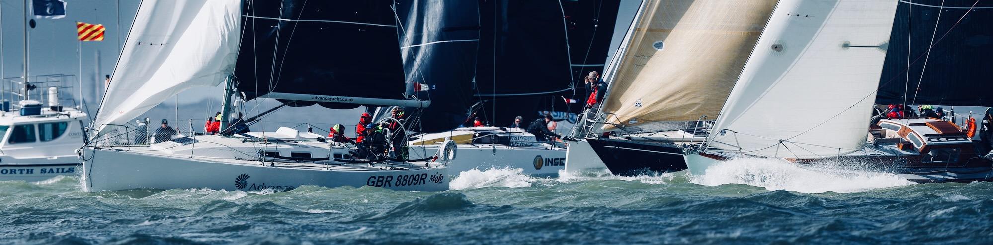 The 2024 RORC Easter Challenge got underway in ‘sporty’ conditions on Good Friday with strong gusty conditions in the Easter Solent. © Paul Wyeth/RORC