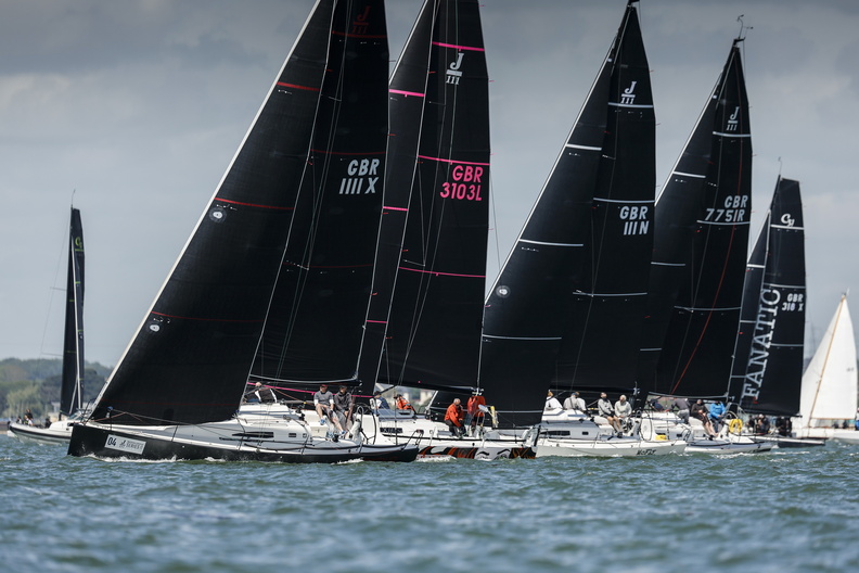  The J/111 fleet enjoying glorious conditions at the RORC Vice Admiral's Cup on the second day of Solent racing © Paul Wyeth/pwpictures.com