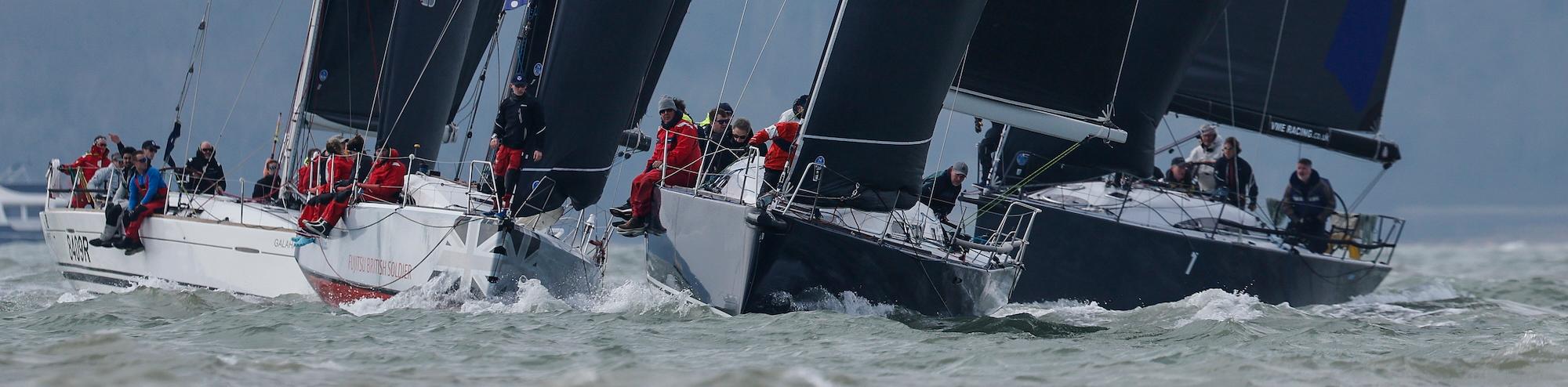 Cowes IOW, 31 March 2024  - The final day of the RORC Easter Challenge produced yet another variation in conditions with a medium-strong easterly breeze piping up to nearly 20 knots. The sturdy easterly going tide, built during the day, to create classic Solent chop.  © Paul Wyeth/RORC