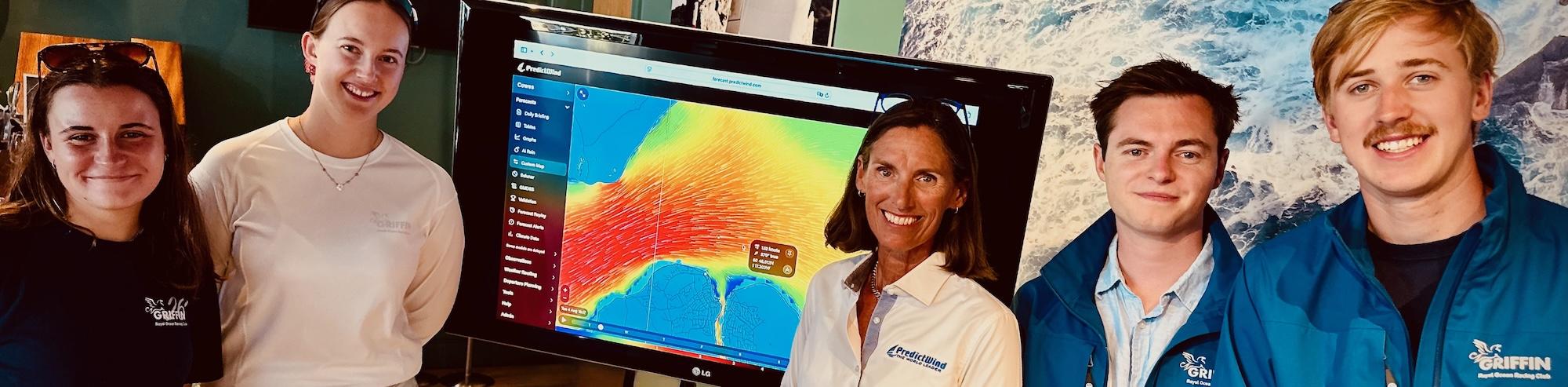 PredictWind Weather Expert Lisa McDonald with Griffin Pathway Sailors