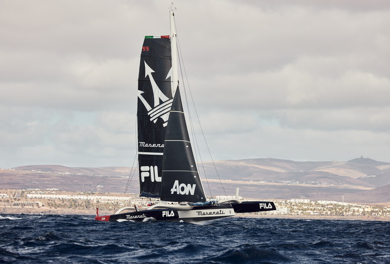 Competing in their fourth RORC Transat - Giovanni Soldini and team on 2022 Line Honours winner Multi70 Maserati © James Mitchell/RORC