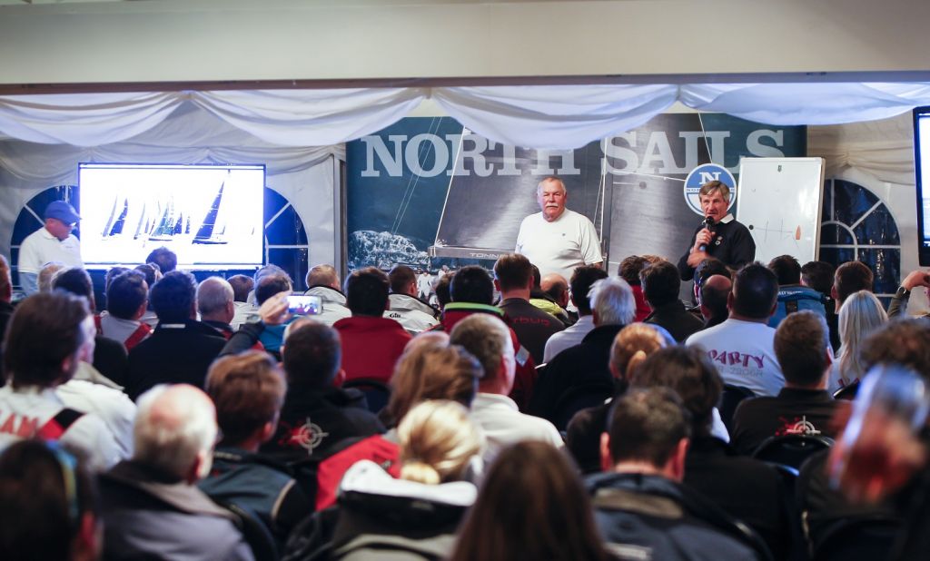 Jim Saltonstall and North Sails debrief after racing © Paul Wyeth