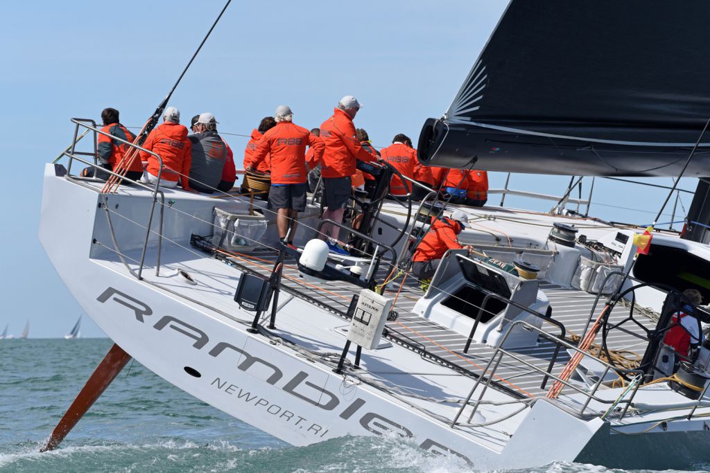 George David's American Canting Keel Maxi, Rambler 88 has won the 2017 Cowes Dinard St Malo Race. (RORC/Rick Tomlinson)