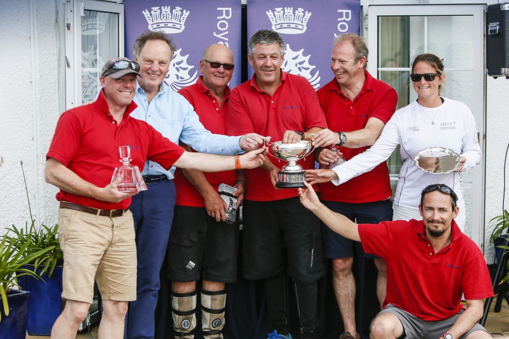 Giovanni Belgrano and his victorious crew of Whooper. Photo - Paul Wyeth pwpictures.com