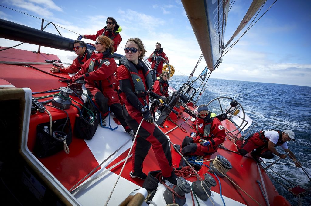 The diverse team on board the French VO60 Team Jolokia promoting the message 'Difference is a Strength' through their Rolex Fastnet Race campaign © Ministères sociaux DICOM Arnaud Pilpré Sipa