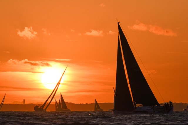 2019 RORC Cherbourg Race sunset - Photo © RORC/Rick Tomlinson