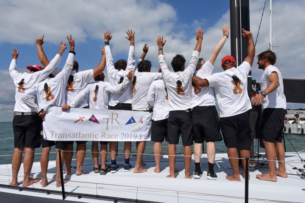 Teasing Machine at the finish of the Transatlantic Race 2019 © Rick Tomlinsonsrc=