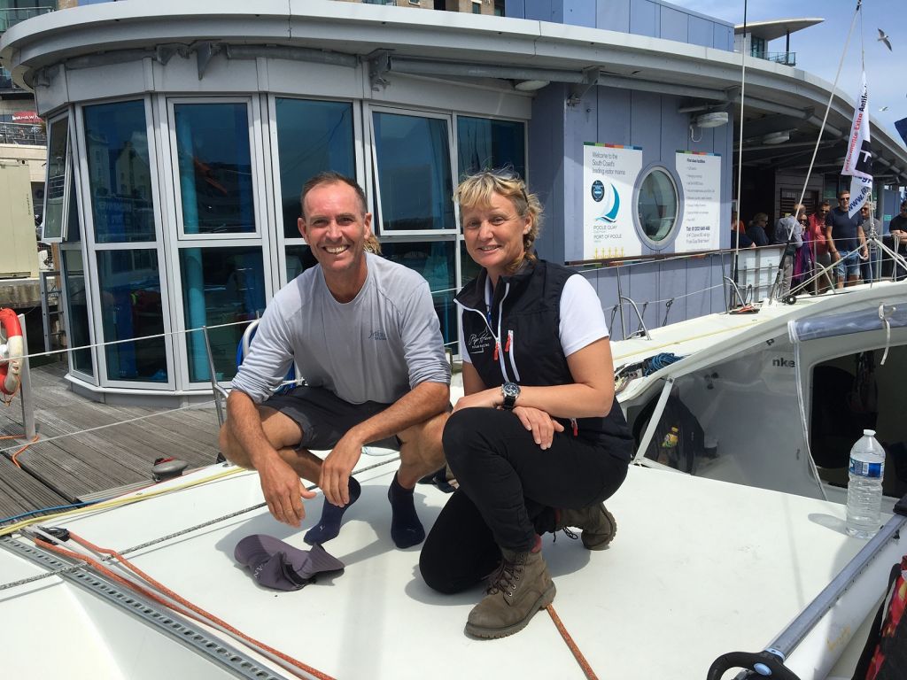 World speed sailing record holder, Paul Larsen joins Pip Hare on Superbigou - one of 24 IMOCA 60s taking part in this year's  Rolex Fastnet Race © Pip Hare Racing