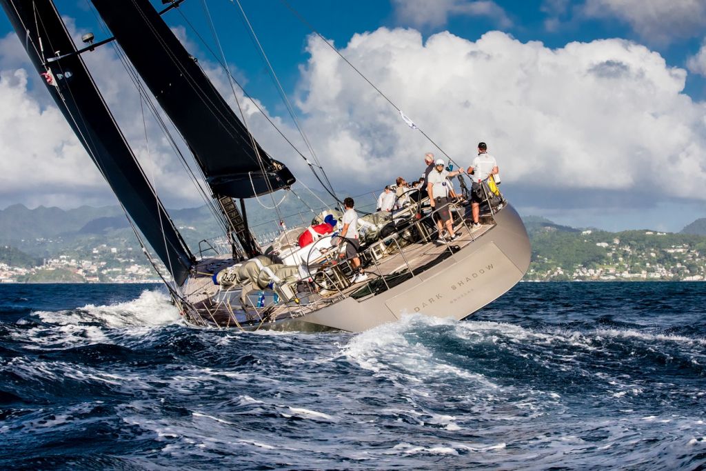 French Wally 100 Dark Shadow finishes the 2019 RORC Transatlantic Race in Grenada © Arthur Daniel