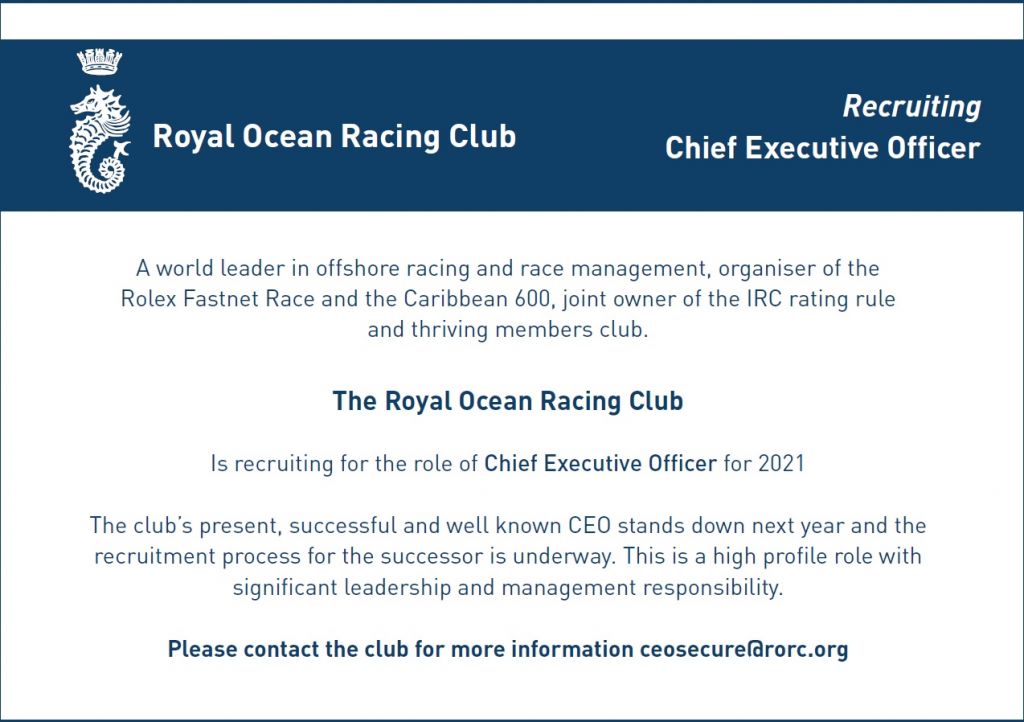 RORC CEO Advert December 2020