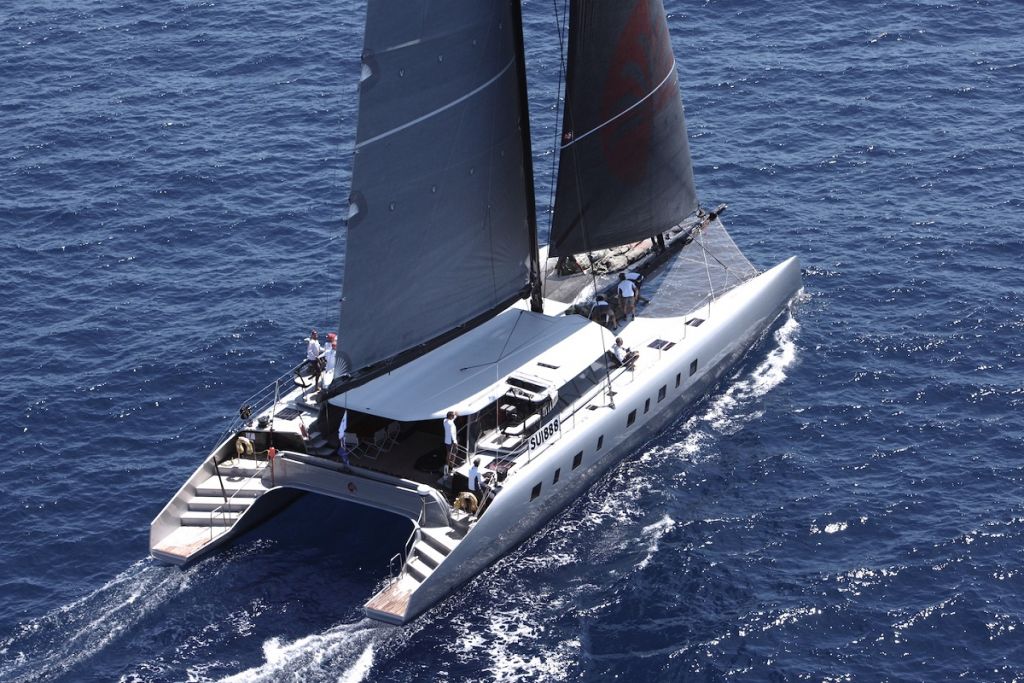 Adrian Keller’s palatial Irens-designed 84 footer Allegra skippered by Paul Larsen © Tim Wright/Photoaction.com