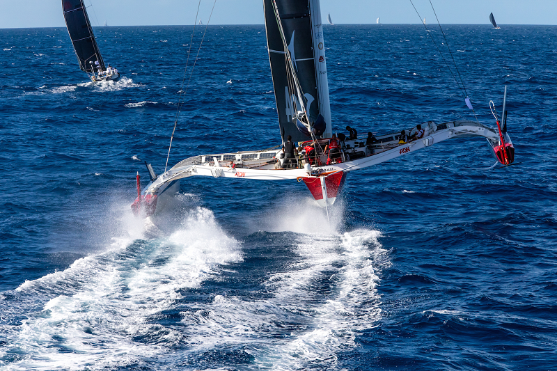 Giovanni Soldini's Multi 70 Maserati © Arthur Daniel/RORC Caribbean 600