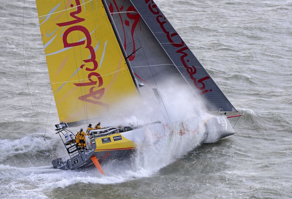 In 2014, Abu Dhabi Ocean Racing’s VO65, Azzam, skippered by Ian Walker, set the monohull race record of 4 days 13 hours 10 minutes 28 seconds © Rick Tomlinsonsrc=