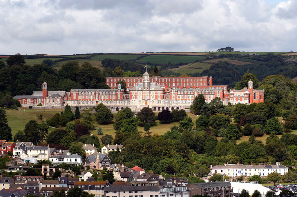 The Britannia Royal Naval College is a majestic landmark above Dartmouth. © BRNC Dartmouth