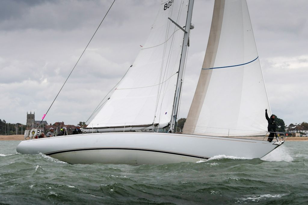 Chris Cecil-Wright’s Nicholson 55s Eager, skippered by Richard Powell. Eager was the first Nicholson 55 launched when she was famously the Lloyd’s of London Yacht Club’s Lutine © Martin Allen/pwpictures.com