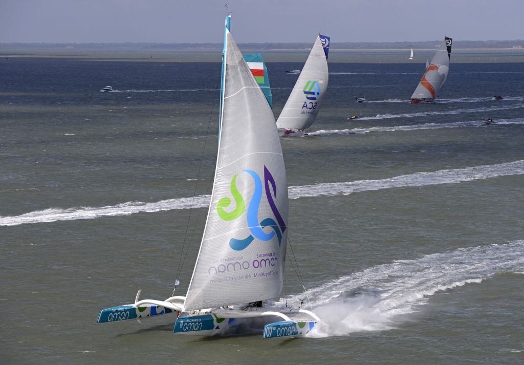 Sidney Gavignet's MOD 70 Musandam-Oman Sail team sailed an epic race in the 2014 edition of the Sevenstar Round Britain and Ireland Race and still hold the outright world record of 3 days 03:32:36 © Rick Tomlinson/rick-tomlinson.com