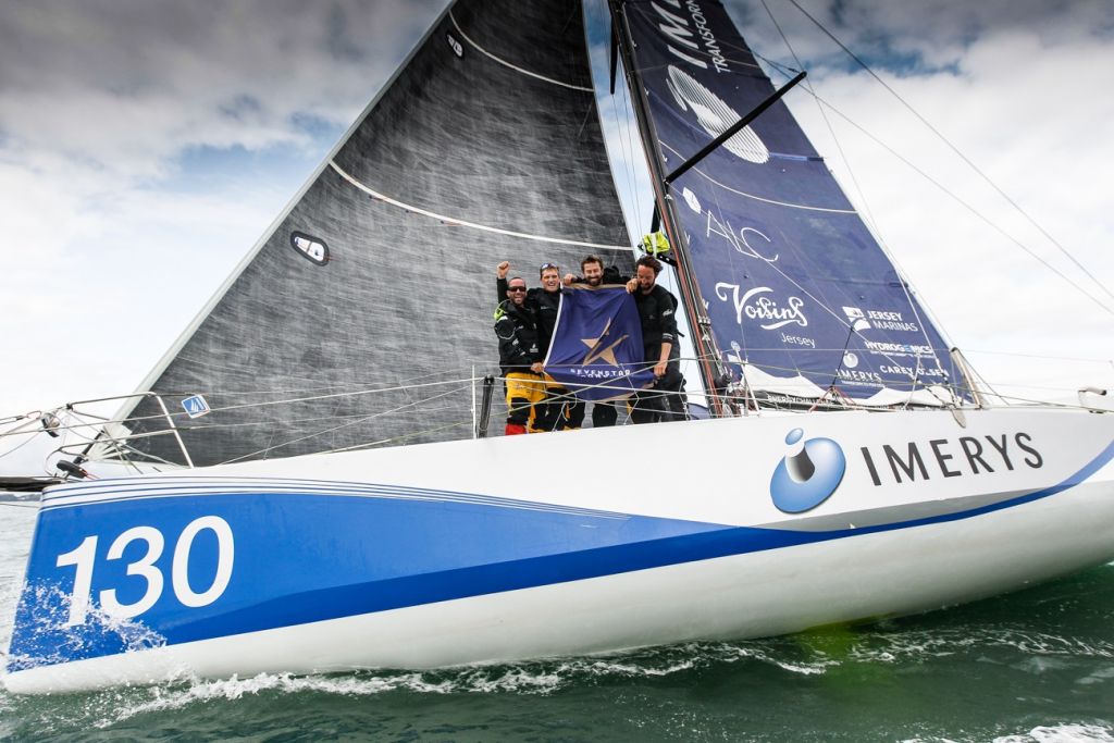 Phil Sharp’s Class40 Imerys Clean Energy set a new World Record (40ft and under) of 8 days 4 hours 14 minutes and 49 seconds in the 2018 Sevenstar Round Britain and Ireland Race © Paul Wyeth/pwpictures.com