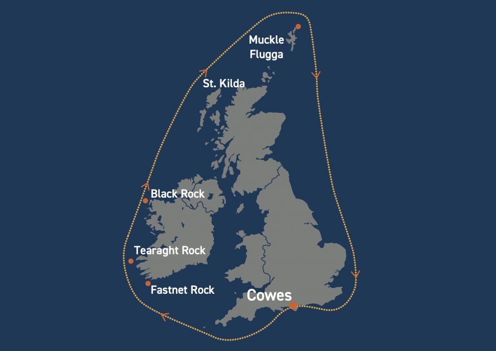 Sevenstar Round Britain and Ireland route map