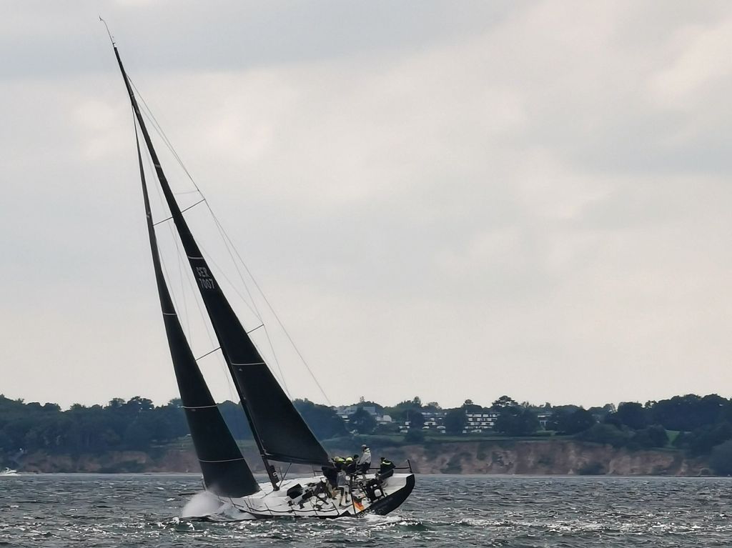 Hamburger Verein Seefahrt's carbon fibre grand prix racer, the Carkeek 47 Störtebeker will be skippered. by 25-year-old architecture student  Katrina Westphal(top left) © Leassig/HVS 