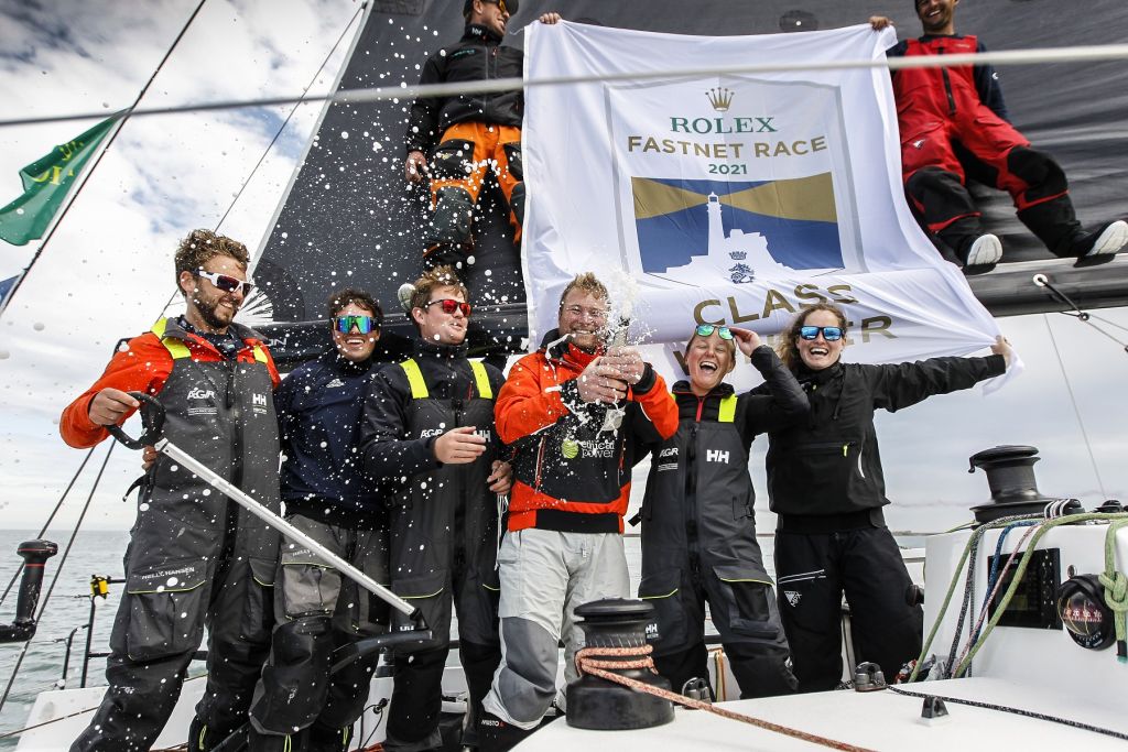 The zenith of Sunrise’s success came when Tom Kneen became the first British skipper since 2003 to win the Rolex Fastnet Race © Paul Wyeth