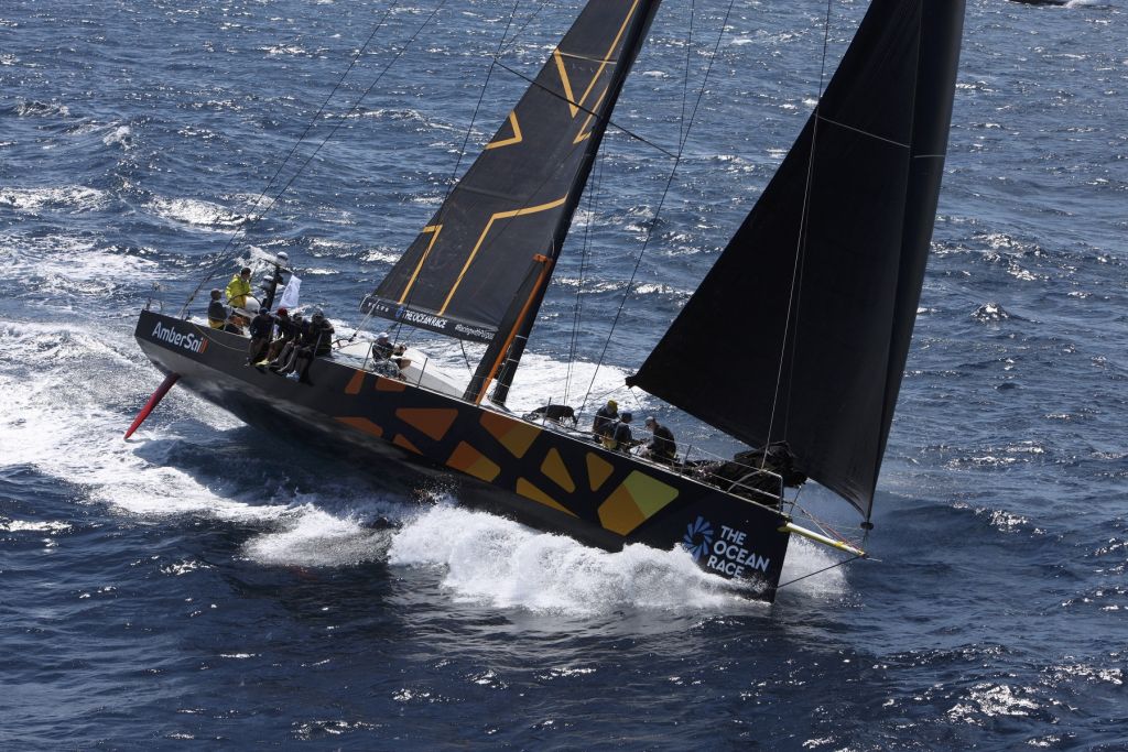 Ambersail 2 is a contender for Line Honours in the 630nm Roschier Baltic Sea Race starting from Helsinki, Finland on 21st July 2002 © James Tomlinson/https://www.jamestomlinsonphotography.co.uk/