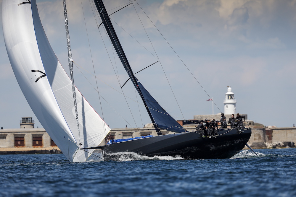 Niklas Zennström’s brand new Swedish CF-520 Rán 8 was second overall and took line honours © Paul Wyeth/RORC