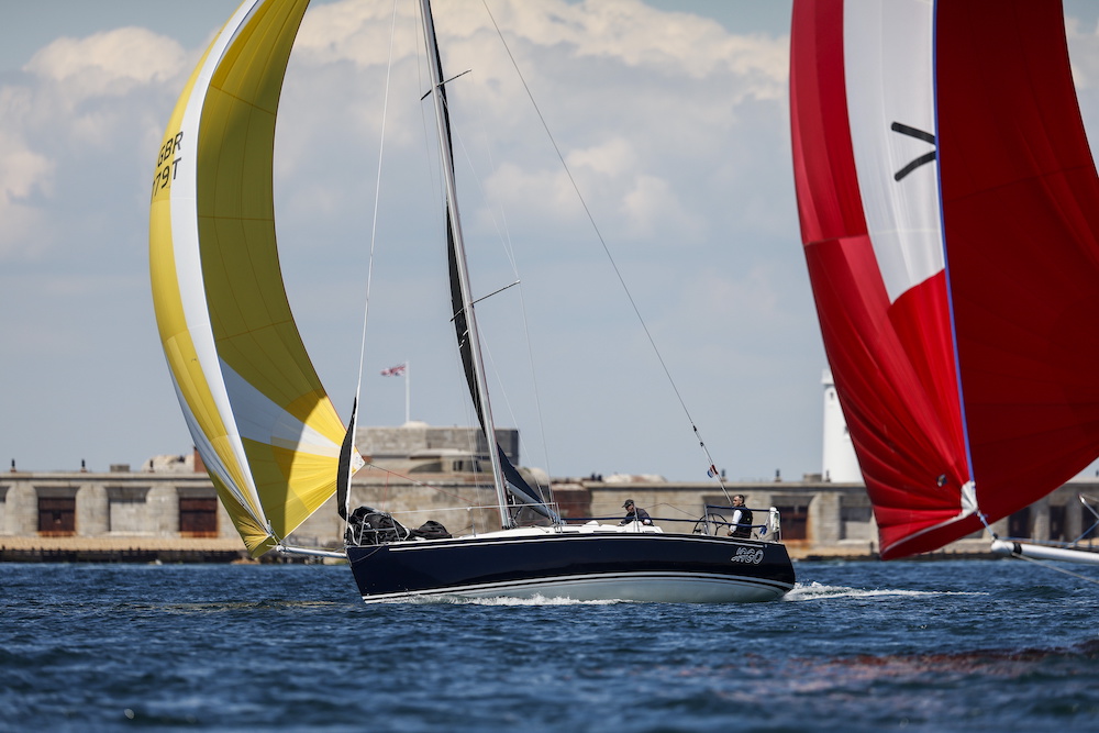 Mike Yates J/109 JAGO winner of IRC Three, racing Two-Handed with 19-year-old Hamish Pimm © Paul Wyeth/RORC