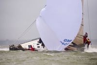 NED7025 Holmatro in challenging conditions in the 2008 Rolex Commodores' Cup. Photo: Rolex/Kurt Arrigo