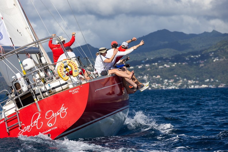 Ross Applebey's Oyster 48 Scarlet Oyster will return to the RORC Transatlantic Race after a very close battle for the overall win against the final victor, the 100ft Comanche, in the 2022 edition of the race © Arthur Daniel/RORC